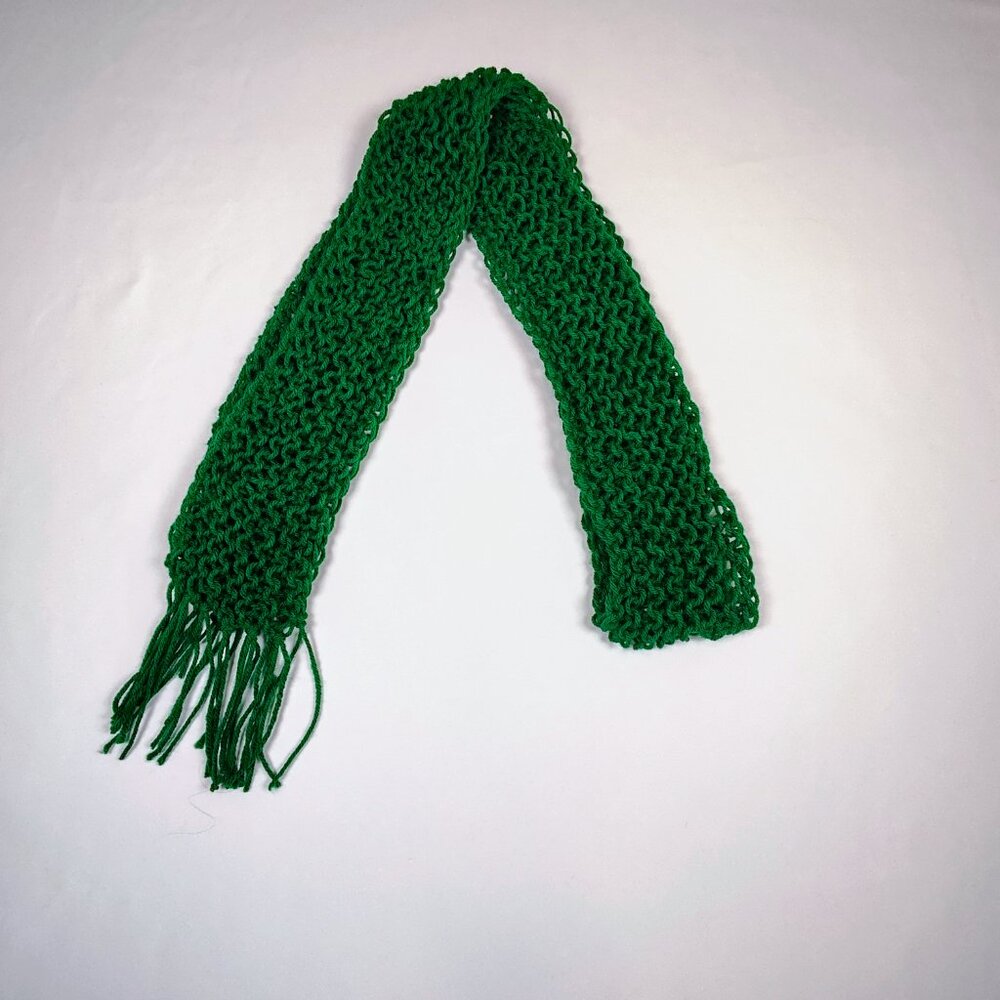 Handmade Knitted‎ Green Scarf